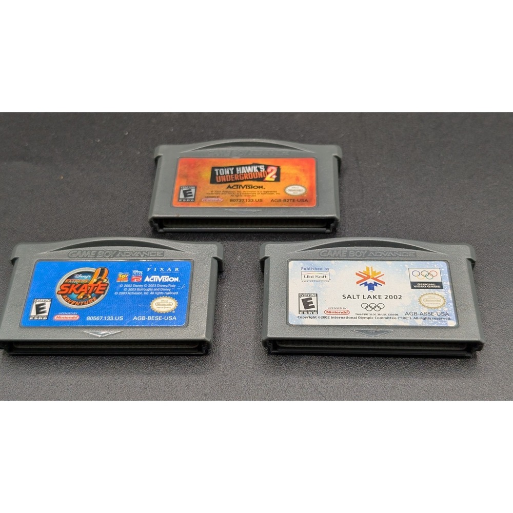 Nintendo GameBoy Advance Lot Of 3 (Tony Hawk, Salt Lake 2002, Extreme Skate)